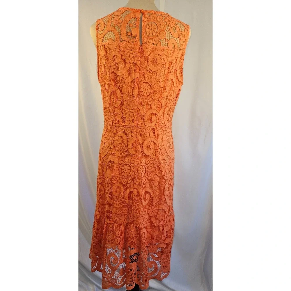 Nanette - Lepore Women's Dress Orange Lace Overlay Size 12 $148.00‎ NWT